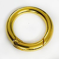 Кольцо карабин 25мм золото
